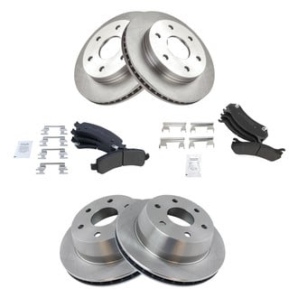 TRQ® - Front and Rear Disc Brake Kit with Semi-Metallic Pads