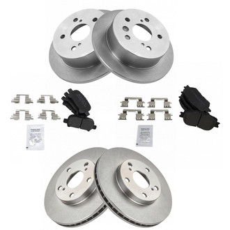TRQ® - Front and Rear Disc Brake Kit with Semi-Metallic Pads