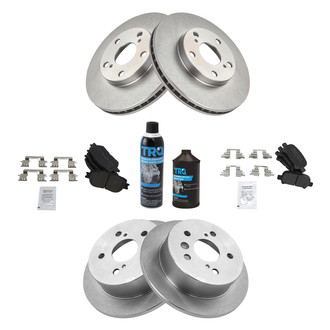 TRQ® - Front and Rear Disc Brake Kit with Semi-Metallic Pads