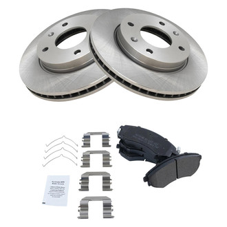 TRQ® - Front Disc Brake Kit with Semi-Metallic Pads