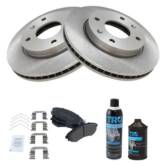 TRQ® - Front Disc Brake Kit with Semi-Metallic Pads