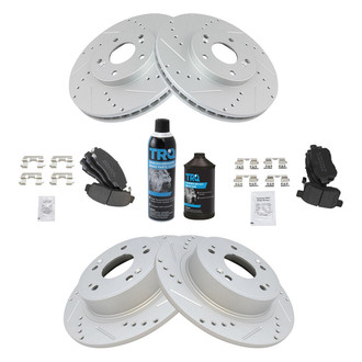 TRQ® - Performance Semi-Metallic Front and Rear Brake Kit