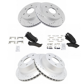 TRQ® - Performance Semi-Metallic Front and Rear Brake Kit