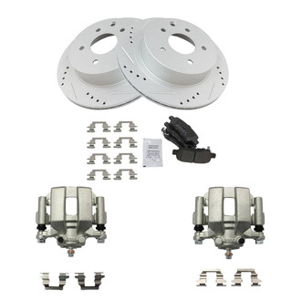 TRQ® - Performance Semi-Metallic Rear Brake Kit with Calipers
