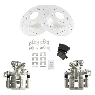 TRQ® - Performance Ceramic Rear Brake Kit with Calipers