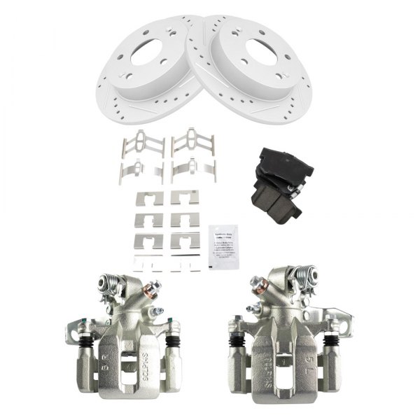 TRQ® - Performance Ceramic Rear Brake Kit with Calipers