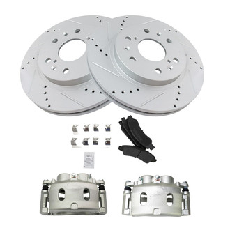 TRQ® - Performance Semi-Metallic Brake Kit with Calipers