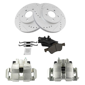TRQ® - Performance Semi-Metallic Front Brake Kit with Calipers