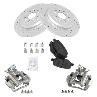 TRQ® - Performance Semi-Metallic Rear Brake Kit with Calipers