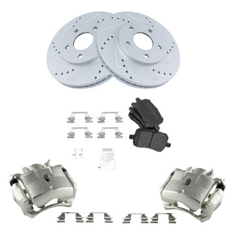 TRQ® - Performance Semi-Metallic Front Brake Kit with Calipers