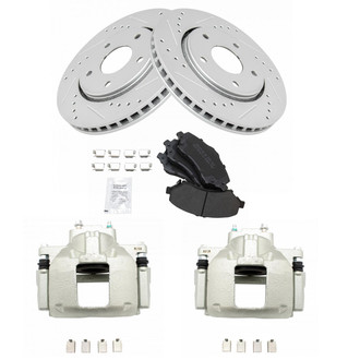 TRQ® - Performance Semi-Metallic Brake Kit with Calipers