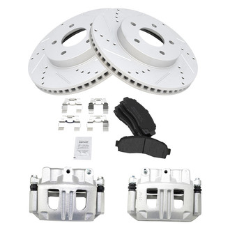 TRQ® - Performance Semi-Metallic Front Brake Kit with Calipers