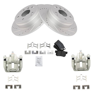 TRQ® - Performance Semi-Metallic Rear Brake Kit with Calipers