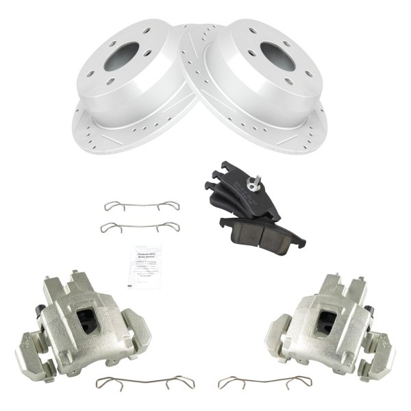 TRQ® - Performance Ceramic Rear Brake Kit with Calipers