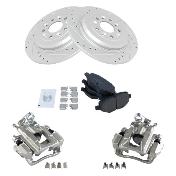 TRQ® - Performance Ceramic Rear Brake Kit with Calipers