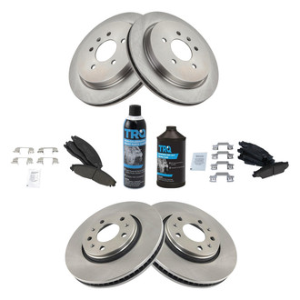 TRQ® - Front and Rear Disc Brake Kit with Ceramic Pads