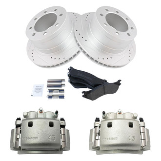 TRQ® - Performance Semi-Metallic Rear Brake Kit with Calipers