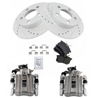TRQ® - Performance Ceramic Rear Brake Kit with Calipers