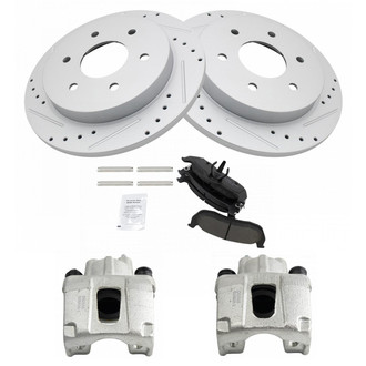 TRQ® - Performance Ceramic Rear Brake Kit with Calipers