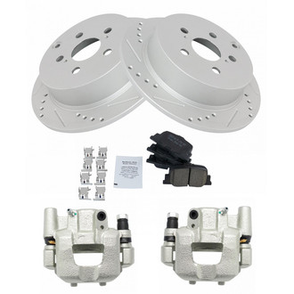 TRQ® - Performance Ceramic Rear Brake Kit with Calipers