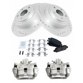 TRQ® - Performance Ceramic Rear Brake Kit with Calipers