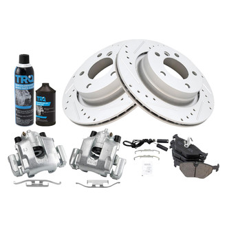 TRQ® - Performance Ceramic Rear Brake Kit with Calipers