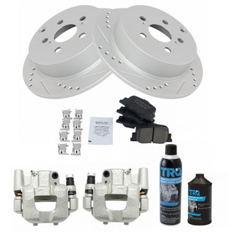 TRQ® - Performance Ceramic Rear Brake Kit with Calipers