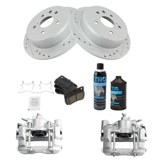 TRQ® - Performance Ceramic Rear Brake Kit with Calipers