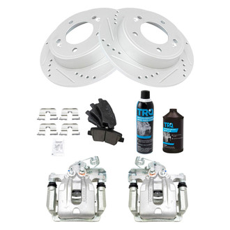TRQ® - Performance Ceramic Rear Brake Kit with Calipers