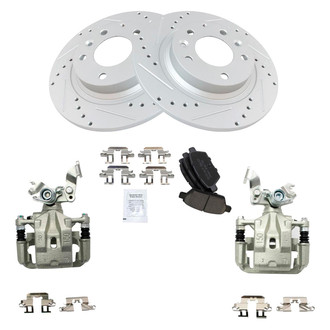 TRQ® - Performance Ceramic Rear Brake Kit with Calipers