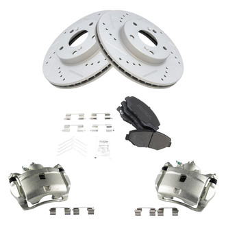 TRQ® - Performance Semi-Metallic Brake Kit with Calipers
