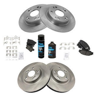 TRQ® - Front and Rear Disc Brake Kit with Ceramic Pads