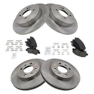 TRQ® - Front and Rear Disc Brake Kit with Ceramic Pads