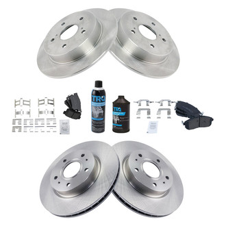 TRQ® - Front and Rear Disc Brake Kit with Semi-Metallic Pads