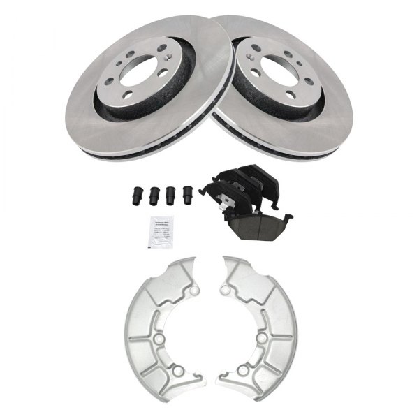 TRQ® - Front Disc Brake Kit with Ceramic Pads and Dust Shields