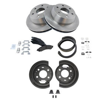 TRQ® - Disc Brake Kit with Ceramic Pads and Shoes and Backing Plates