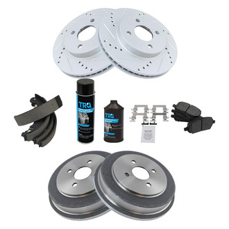 TRQ® - Performance Semi-Metallic Brake Kit with Drum and Shoes