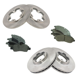 TRQ® - Front and Rear Disc Brake Kit with Semi-Metallic Pads