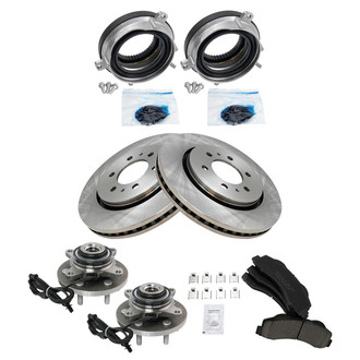 TRQ® - Disc Brake Kit with Ceramic Pads and Hub Assemblies