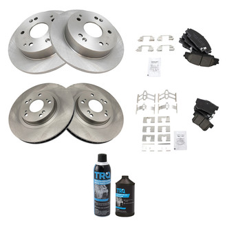 TRQ® - Front and Rear Disc Brake Kit with Ceramic Pads