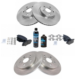 TRQ® - Front and Rear Disc Brake Kit with Semi-Metallic Pads