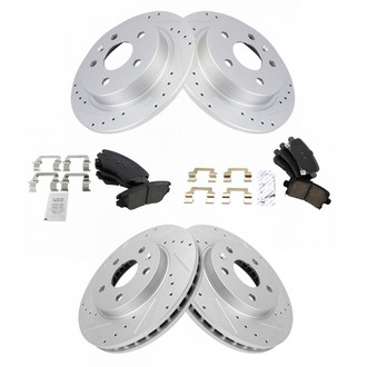 TRQ® - Front and Rear Disc Brake Kit with Ceramic Pads