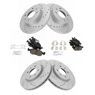 TRQ® - Front and Rear Disc Brake Kit with Ceramic Pads