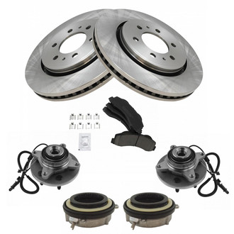 TRQ® - Disc Brake Kit with Ceramic Pads and Hub Assemblies