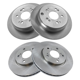 TRQ® - Plain Vented Front and Rear Disc Brake Rotors
