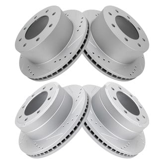 TRQ® - Performance Cross Drilled and Slotted Front and Rear Disc Brake Rotors