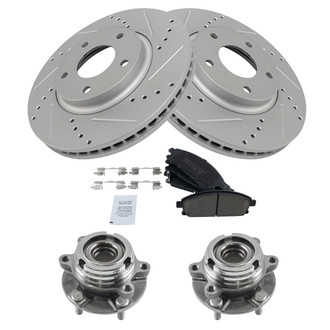 TRQ® - Performance Ceramic Front Brake Kit with Hub Assemblies