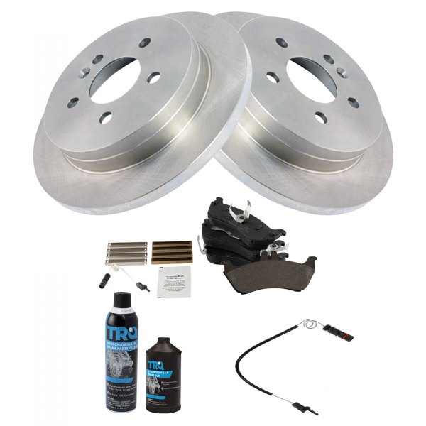 TRQ® - Rear Disc Brake Kit with Semi-Metallic Pads and Pad Wear Sensors