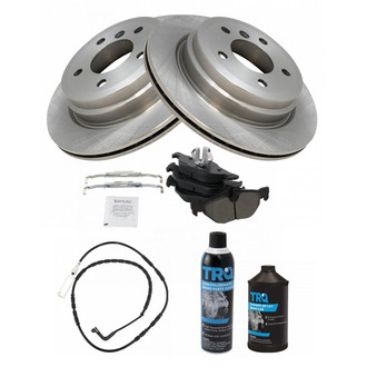 TRQ® - Rear Disc Brake Kit with Semi-Metallic Pads and Pad Wear Sensors