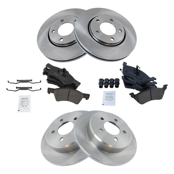 TRQ® - Front and Rear Disc Brake Kit with Ceramic Pads